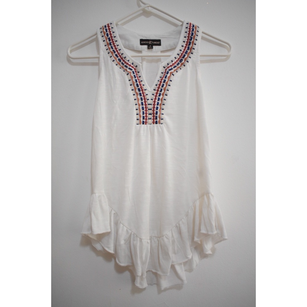 Sexy back tribal style white top